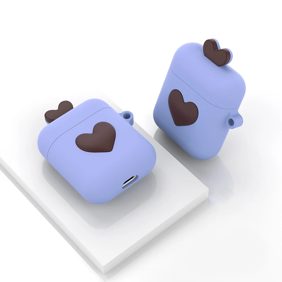 Прекрасный мультфильм сосны apple наушники чехол для apple Airpods 2 чехол силиконовый наушник чехол для Air Pods Earpods чехол Аксессуары - Color: 098-Purple