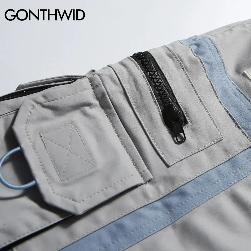 GONTHWID с боковой пряжкой мульти-карманы тактические шорты накладными карманами