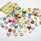 Блестящая Корона, банты, сердечки, аппликация, украшения для рукоделия, скрапбукинга, Детские аксессуары для волос, 100 шт.