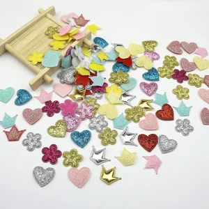 Блестящая Корона, банты, сердечки, аппликация, украшения для рукоделия, скрапбукинга, Детские аксессуары для волос, 100 шт.