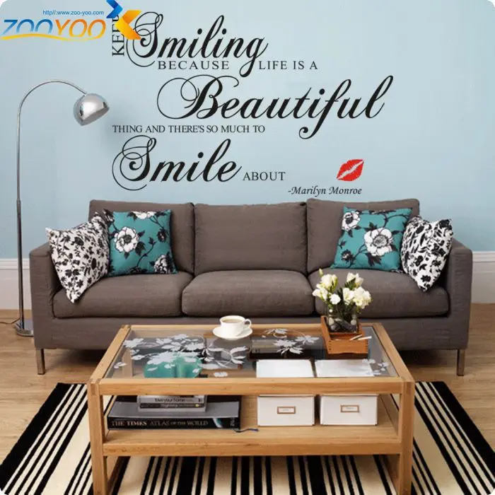 Keep Smiling home decor creativewall decal 8148 decorative adesivo de parede removable vinyl wall sticker