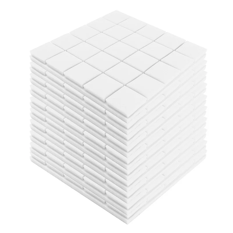 4x-500x500x50mm звуконепроницаемые пенопластовые панели акустические звукопоглощающие губки барабанные аксессуары для комнаты клиновые плитки пенополиуретановая пена - Цвет: Белый