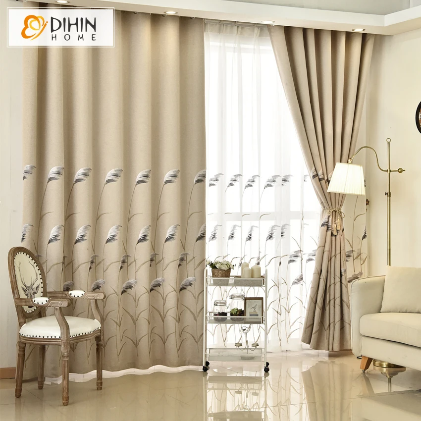 DIHIN вышитые пасторальные шторы для балкона гостиной льняные/Хлопковые