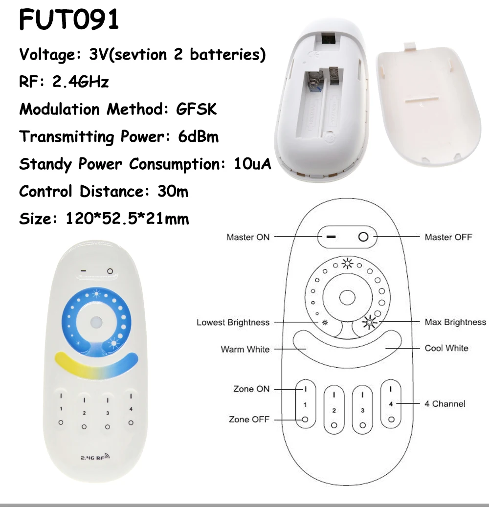 Пульт дистанционного управления Mi Light с регулируемой цветовой температурой и