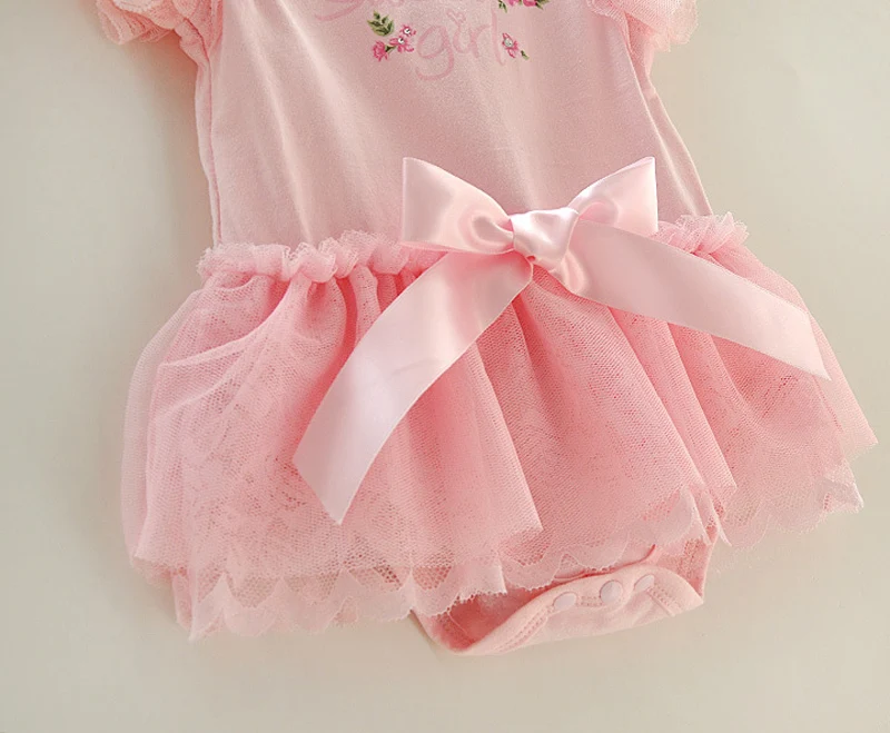 Летнее хлопковое боди для новорожденных девочек 1 предмет Кружевное принцессы