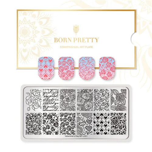 BP-L001 BORN PRETTY Love тема ногтей штамповка шаблон романтическая Весенняя Роза Цветок Любовь линия Свадебное изображение ногтей штамповка Инструмент - Цвет: BP-L001