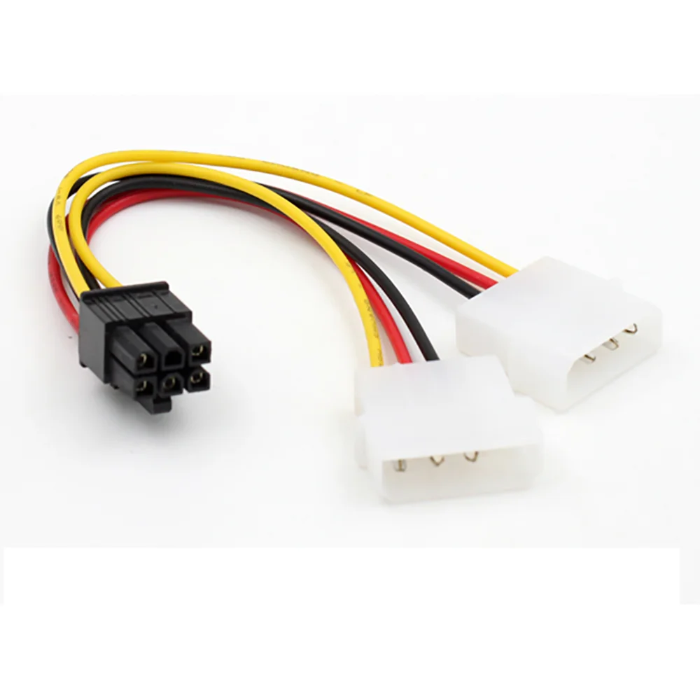 ATX IDE Molex Power Dual 4 6 Pin PCI Express PCIe видеоадаптер кабель профессиональная Прямая
