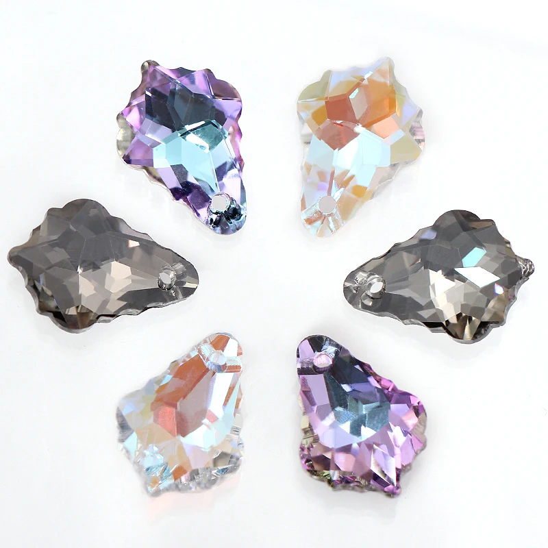 

Astrobox New Hot Sale K9 Glass Crystal Rhinestone Pendant Two Size Maple Leaf Shape Stone For Jewelry Making DIY Earring Special