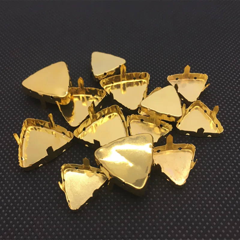 

Triangle Empty Metal Claw Setting For Triangle Stone,Rhinestone Gold Holder
