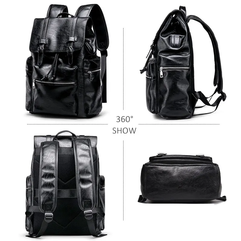 Модный мужской деловой рюкзак с usb-зарядкой сумка для ноутбука из искусственной