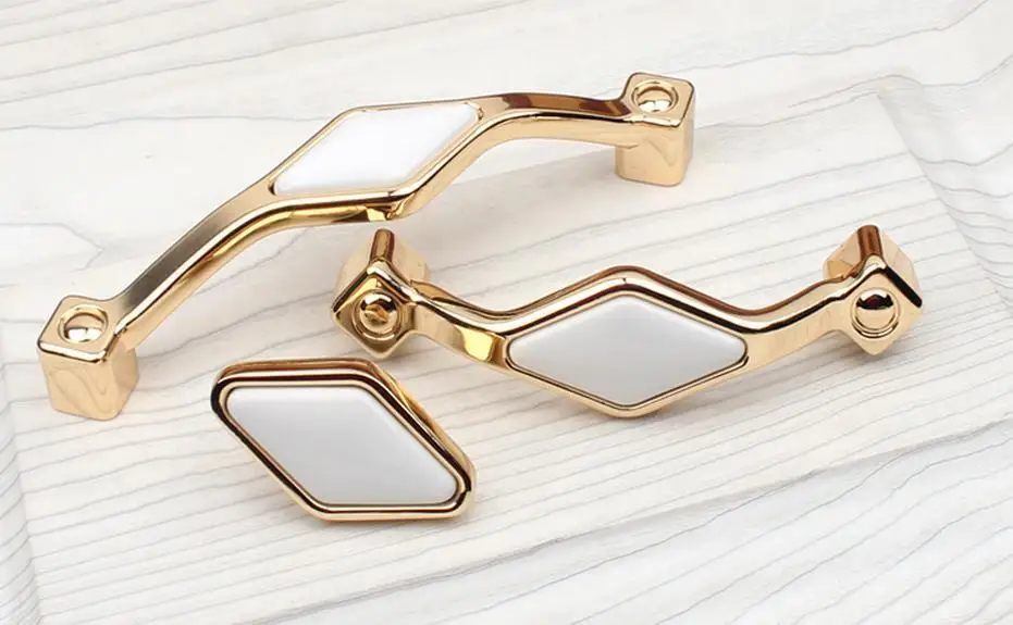 Chic Ceramic Drawer Handles Dresser Pulls High Quality Cupboard Knobs Handle Gold Cabinet Kitchen Ffurniture Hardware | Обустройство