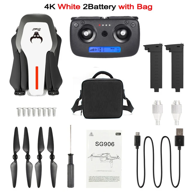 White 2 Battery BAG ZLRC Beast SG906 5G gps Дрон 4K камера Ultra HD 1080P wifi FPV селфи складной 1080P RC Квадрокоптер RTF VS XS812 XS809HW SG106 - Цвет: White 2 Battery BAG