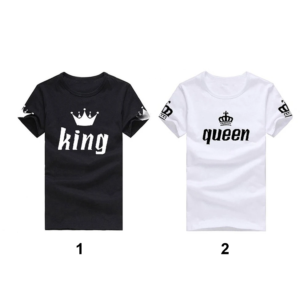 Новая модная футболка Мужская Женские повседневные топы пары Корона Печать