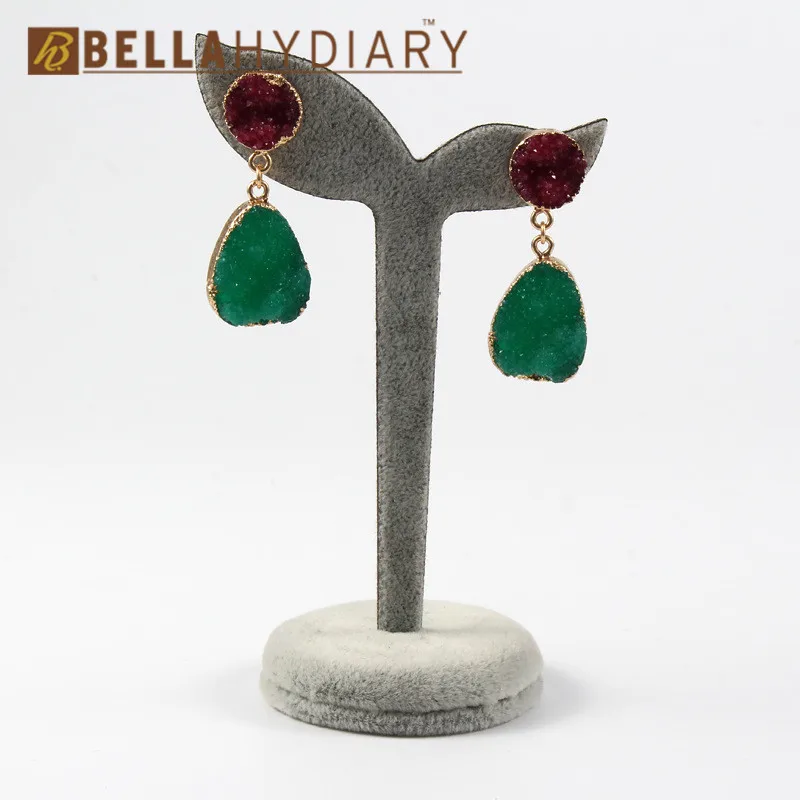 Модные серьги из смолы Druzy, серьги в форме капли воды для женщин, ювелирное изделие, массивные серьги Mujer Moda, подарки для женщин, аксессуары