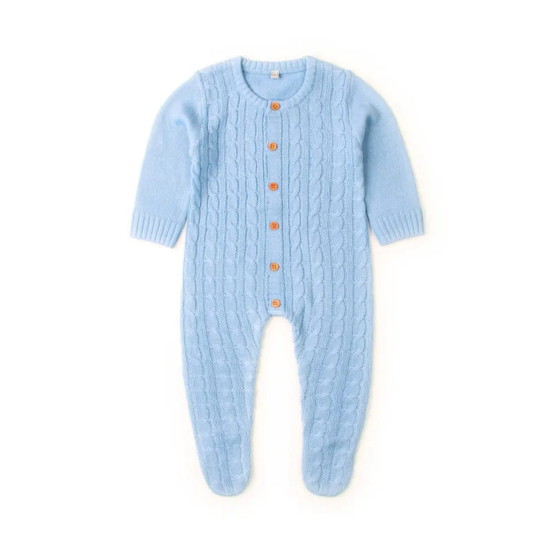 Комбинезоны для новорожденных мальчиков и девочек Осень зима 2019 вязаная одежда