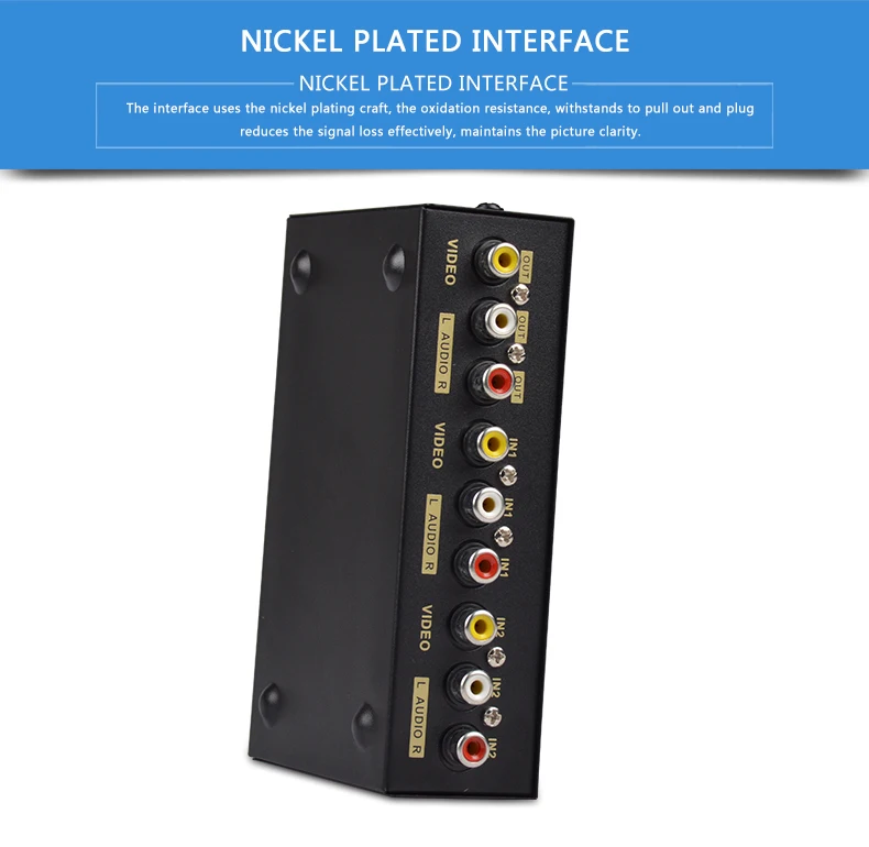 AV Переключатель коробка 2 в 1 выход AV аудио видео сигнал композитный для HDTV lcd DVD 3 RCA коммутатор 2 в 1 селектор не сплит