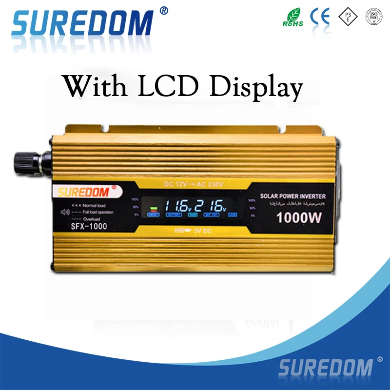 LCD автомобильный инвертор 1000 Вт DC 12 В 24 к AC 110 220 с USB зарядным устройством и