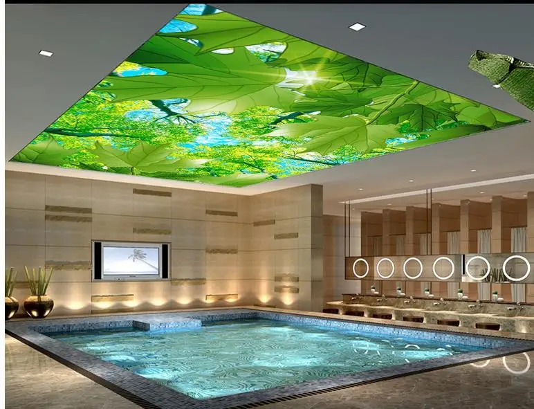 Пользовательские 3d Настенные обои в европейском стиле кленовые деревья зеленый