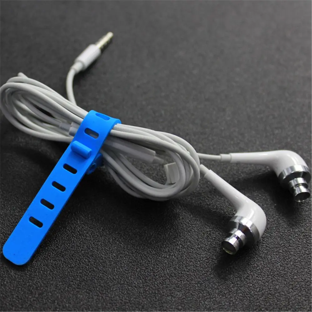 10pcs Silicone Cable Winder Organizer Wire Wrapped Cord Earphone Desk Storage Line Holder Office Set Accessories | Канцтовары для