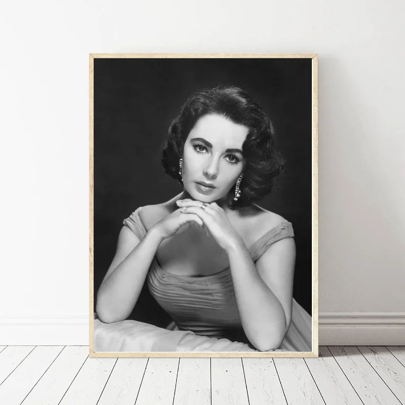 Художественный шелковый постер Elizabeth Taylor для домашнего декора 45х60см|Рисование и
