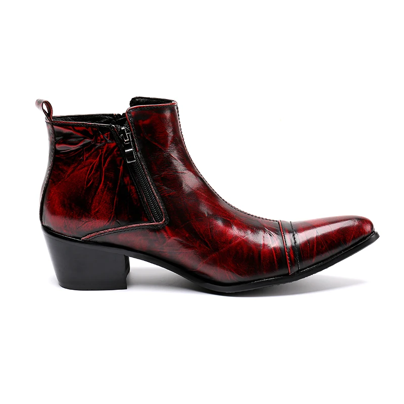 Zobairou/chaussure homme; итальянские ботинки; Мужская зимняя обувь в классическом стиле; военные ботинки; цвет винный, красный; водонепроницаемые ботинки; botas hombre