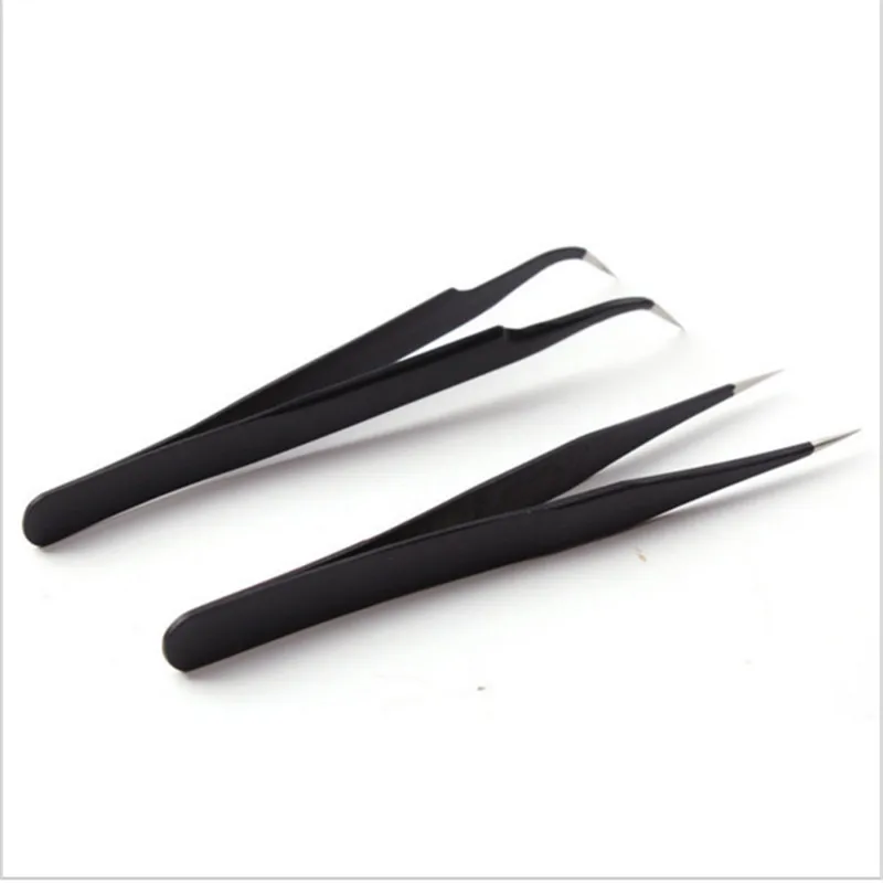Прямые и Изогнутый пинцет для наращивания ресниц 2 шт. Изогнутые Пинцет дизайна