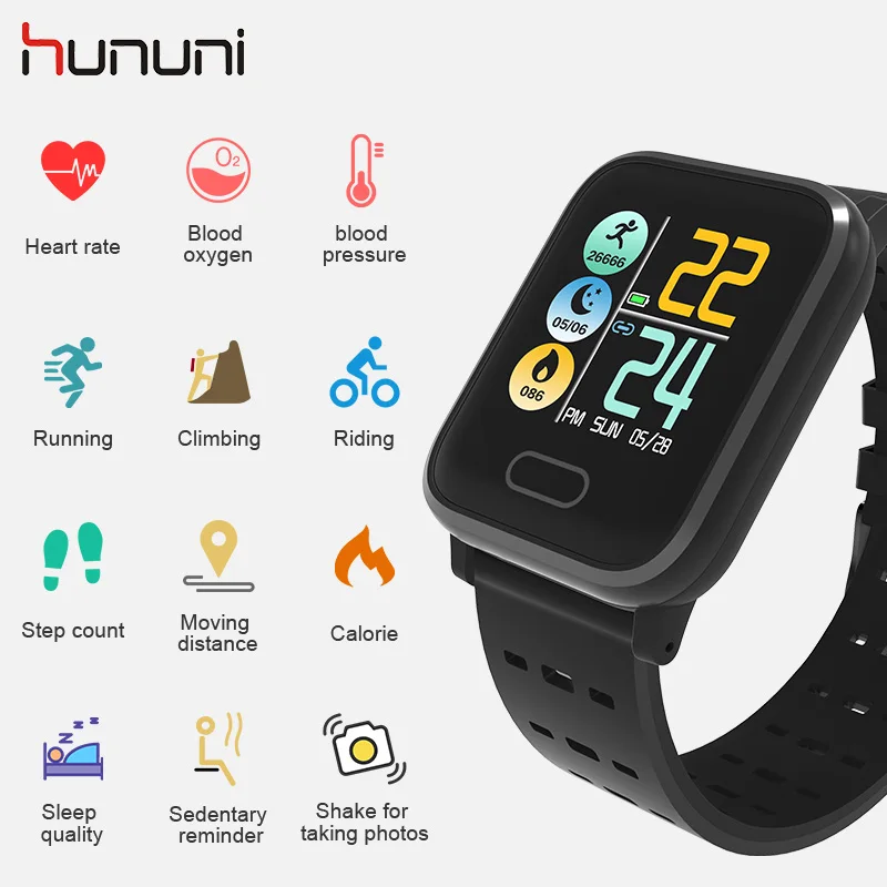 Новый умный Браслет Hununi HI16 спортивный фитнес трекер монитор сердечного ритма