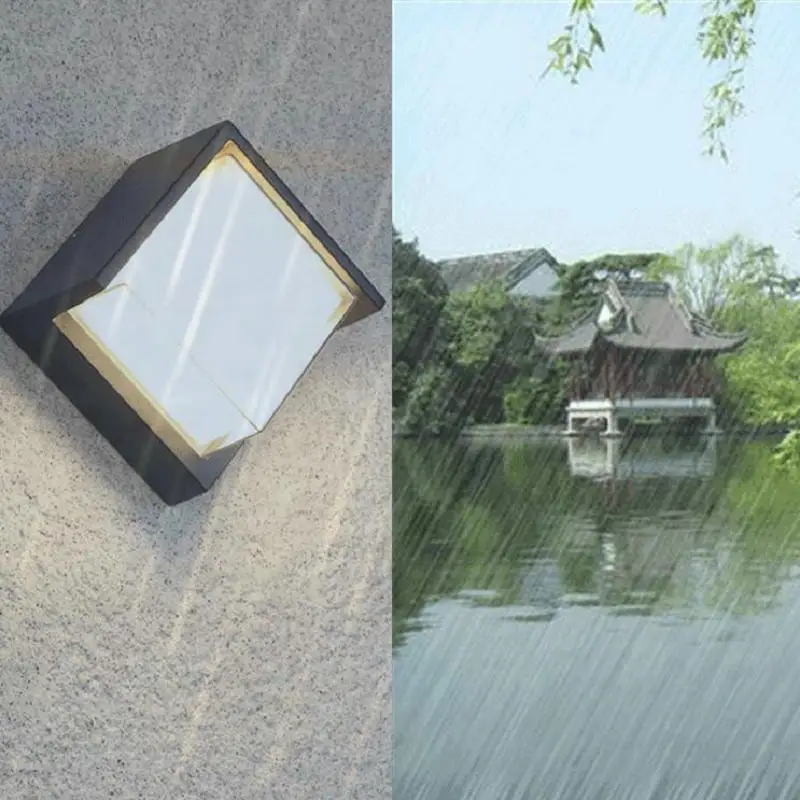 Черная светодиодная Водонепроницаемая уличная настенная лампа IP65 алюминиевый