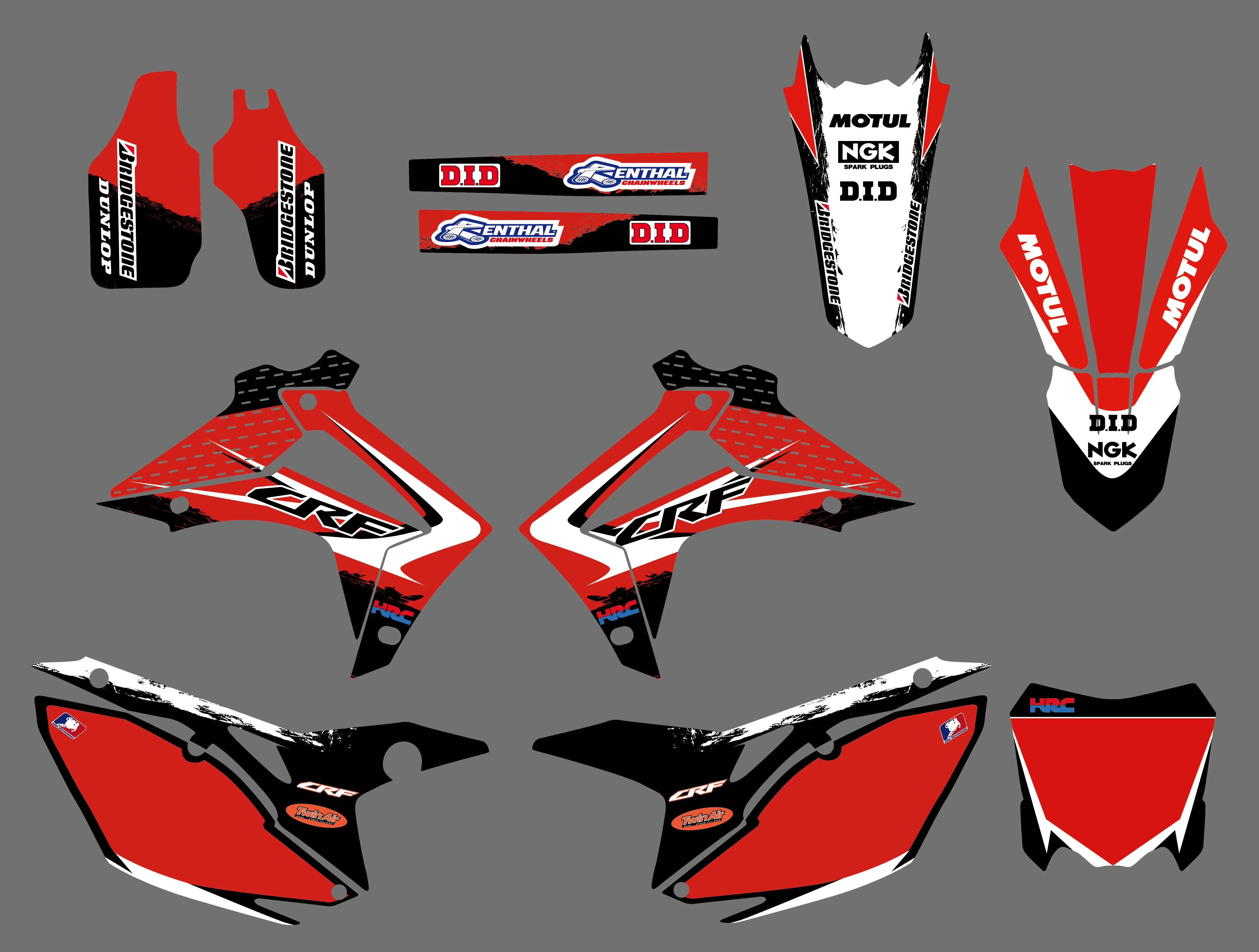0411 Мотоцикл наклейки Графика Стикеры комплект для Honda CRF250R CRF250 CRF450R CRF450 2013-16 CRF 250R 250 450R 450 - Цвет: 0411