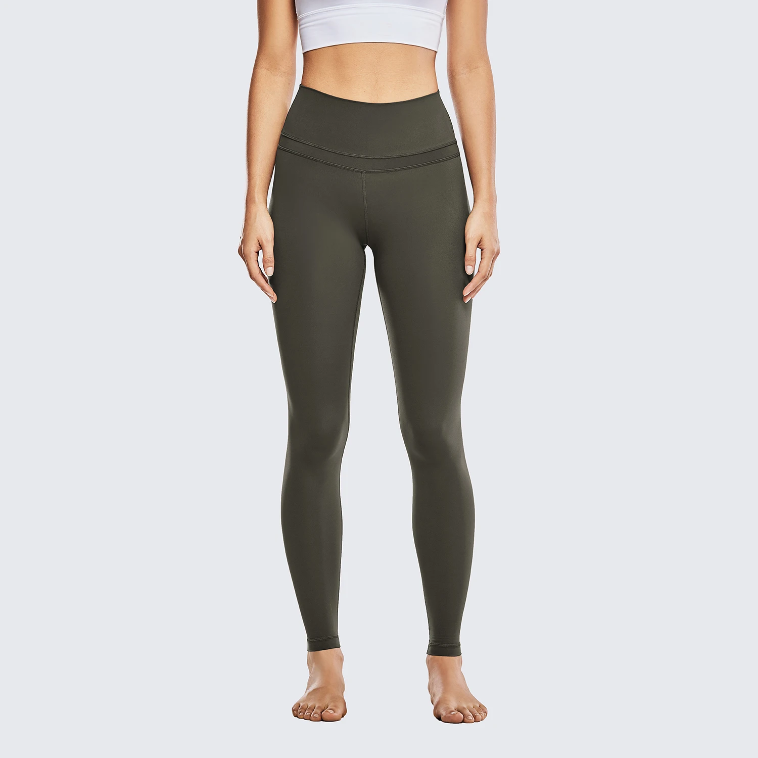 Olive Green03 SYROKAN женские голые ощущения с высокой посадкой легкие плотные спортивные Леггинсы для йоги 24 ''/28'' - Цвет: Olive Green03