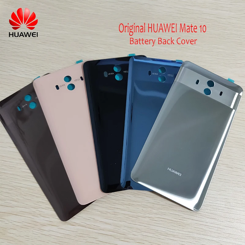 100% оригинал HUAWEI Mate 10 задняя крышка корпуса Mate10 стеклянная Задняя батареи чехол