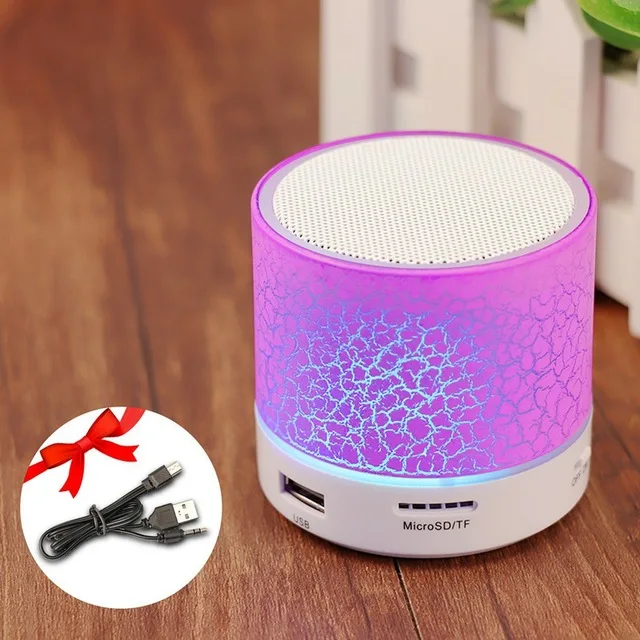 Purple GETIHU мини портативный Bluetooth динамик светодиодный беспроводной Колонка Hands Free телефон Громкий динамик TF USB FM Aux микрофон Бас Звук Музыка Радио - Цвет: Purple