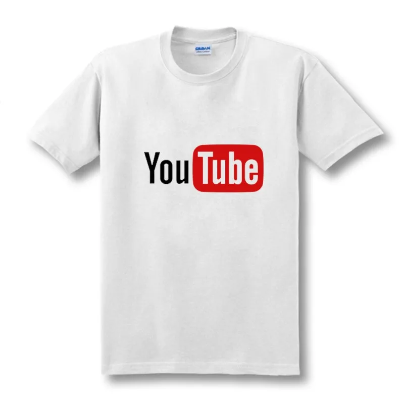 2020 мужские футболки с логотипом YouTube брендовые топы хлопковые повседневные на