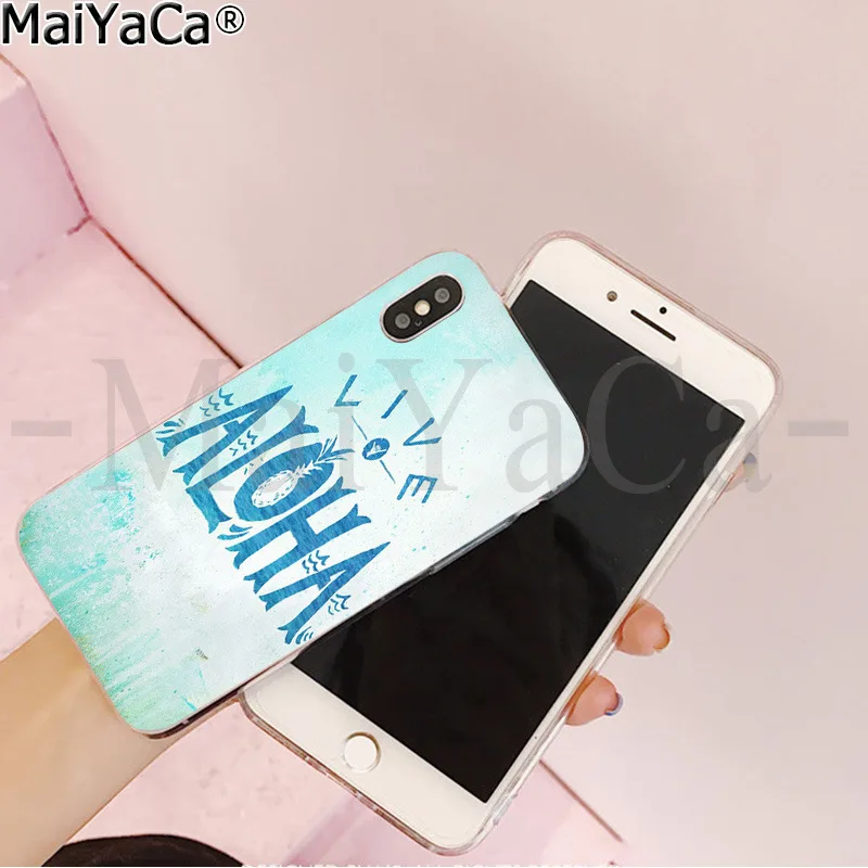 MaiYaCa летние пляжные Гавайи Aloha море океан красочные милые чехол для телефона для Apple iPhone 8 7 6 6 S плюс X XS MAX 5 5S SE XR крышка
