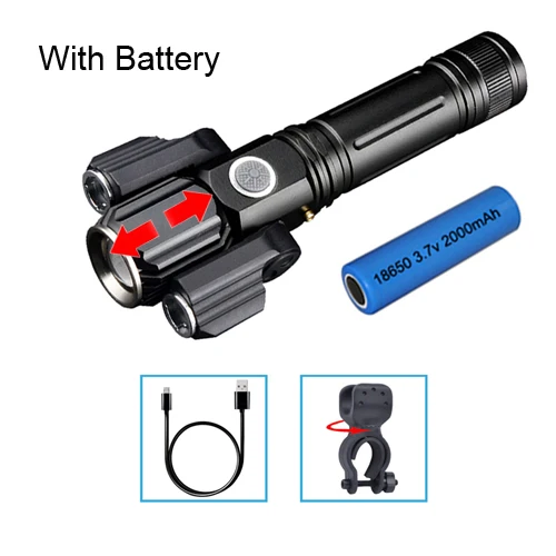 Telescopic zoom 3 1000 люмен фонарик для велосипеда USB Перезаряжаемый 18650 батарея MTB велосипед передний свет Водонепроницаемый светодиодный фонарь для велосипеда - Цвет: Telescopic zoom 3