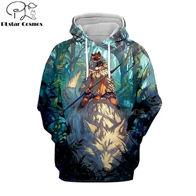 hoodies Принцесса Мононоке 3d толстовки/свитшоты волки крови и фехтовальщик японского аниме Мода стиль длинный рукав топы-2 - Цвет: hoodies