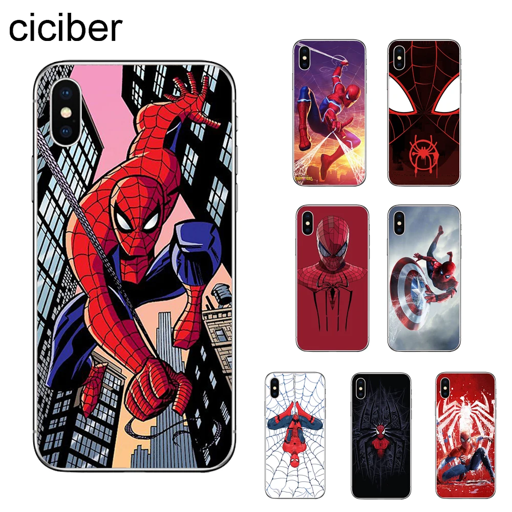 Ciciber Marvel супер герой Человек-паук чехол для телефона для Apple iPhone 7 8 6 6s Plus X XR XS MAX 5S SE Мягкий ТПУ чехол