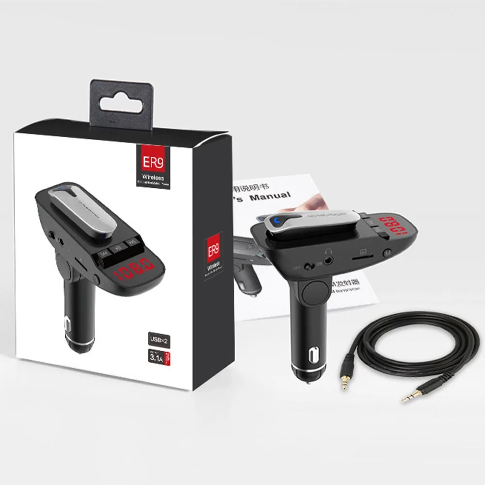 Car Bluetooth Mp3 Music Player Wireless 12-24V Headset FM Transmitter Support | Электроника