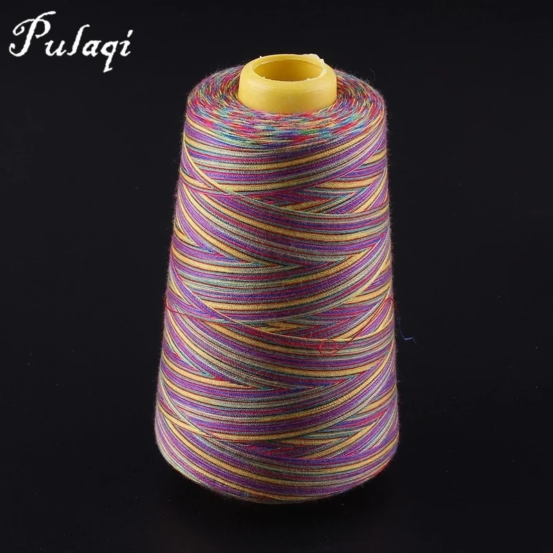 Pulaqi Brand wholesale High Quality 3000yd/pcs Rainbow Colorful Embroidery Spool Cotton Thread for Family Sewing Accessories H | Дом и сад