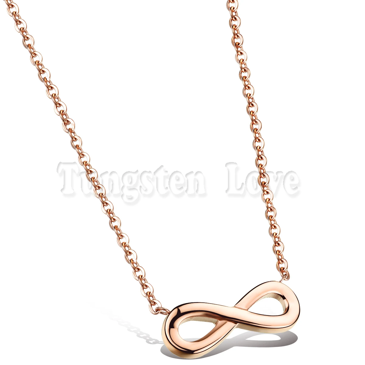 Оптовое ожерелье с кулоном бесконечность для женщин милое розовое золото