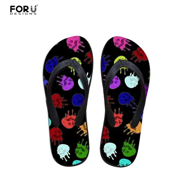 CC3161AB FORUDESIGNS/крутой Панк-Череп; дизайнерские мужские вьетнамки с зомби; модные летние пляжные резиновые шлепанцы; мужские сандалии на плоской подошве - Цвет: CC3161AB