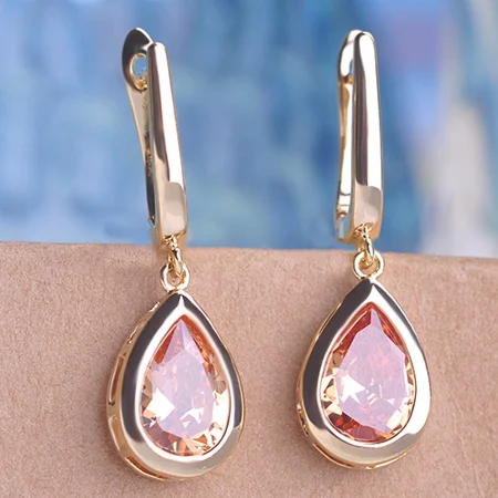 Новое поступление 7 классические цвета эксклюзивный капли воды серьги CZ циркон 18