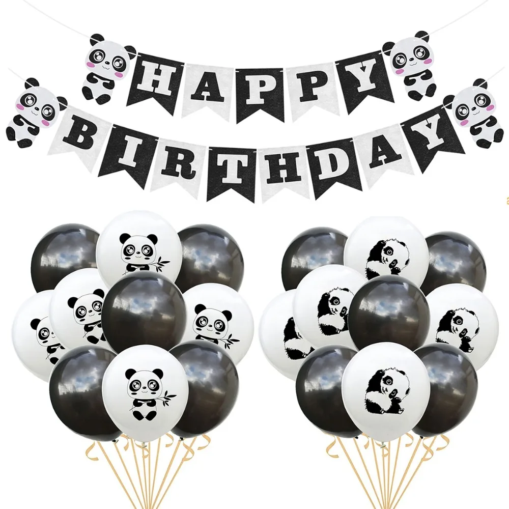 Мультяшная панда воздушный шар на день рождения украшение 1-й баннер для детского