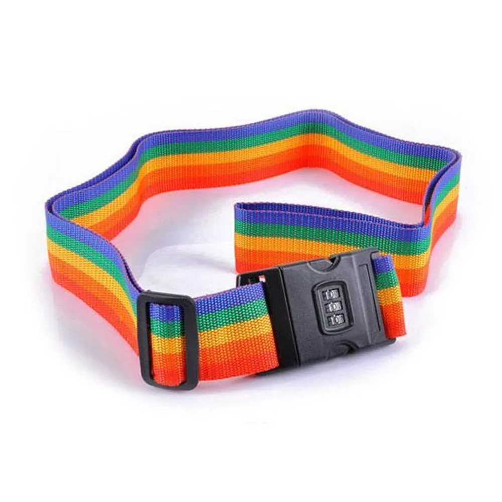 

New Travel Lunggage Suitcase Strap Baggage Backpack Bag Rainbow Color Belt