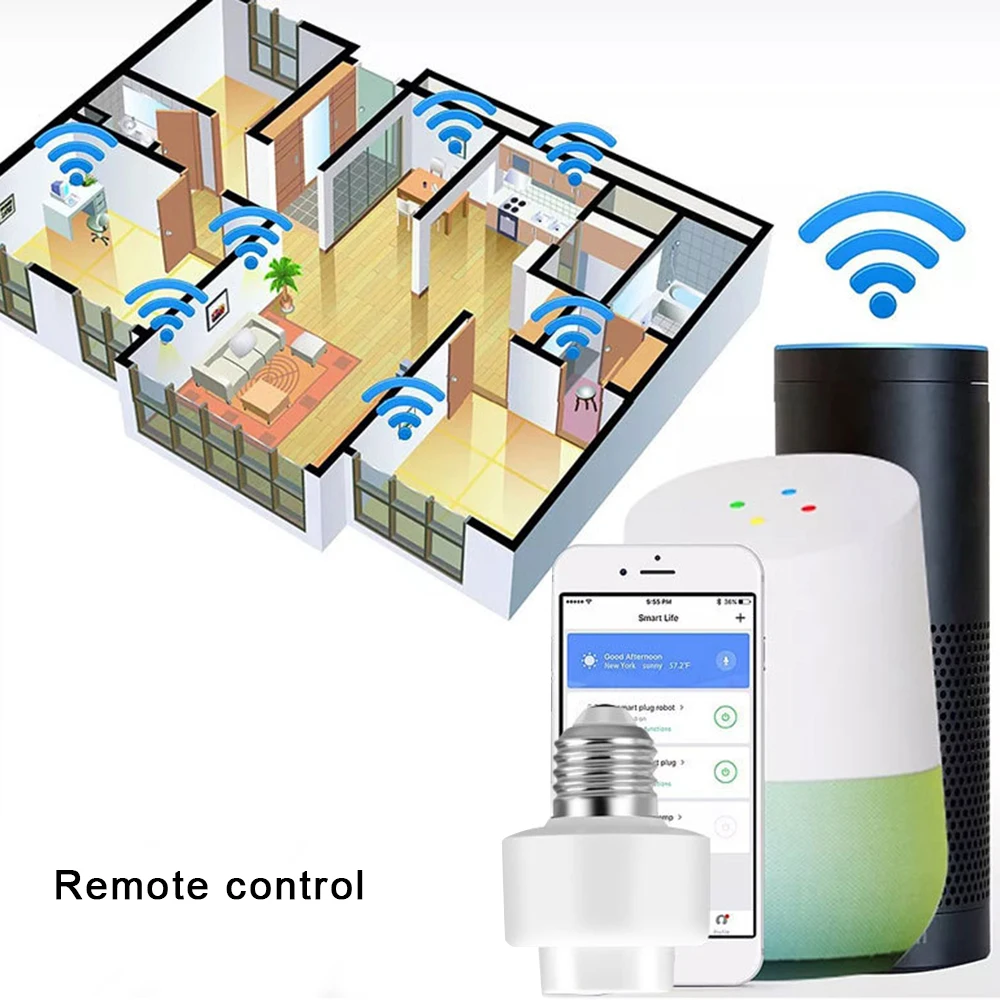 Wifi Беспроводная умная лампочка с винтовой головкой держатель для лампы цоколь