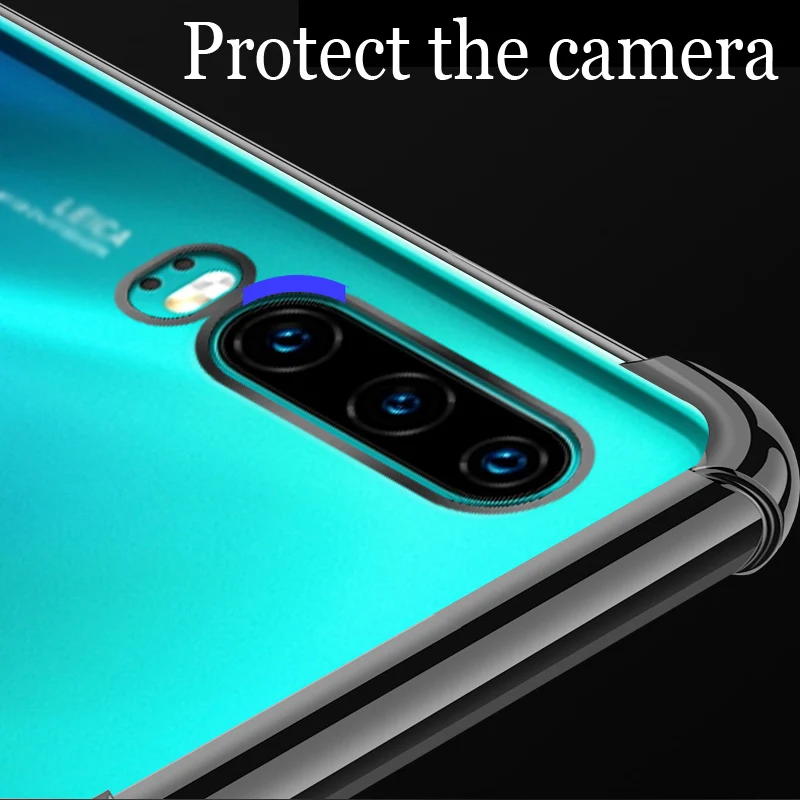 Ультратонкий Прозрачный мягкий ударопрочный чехол для телефона Huawei P30