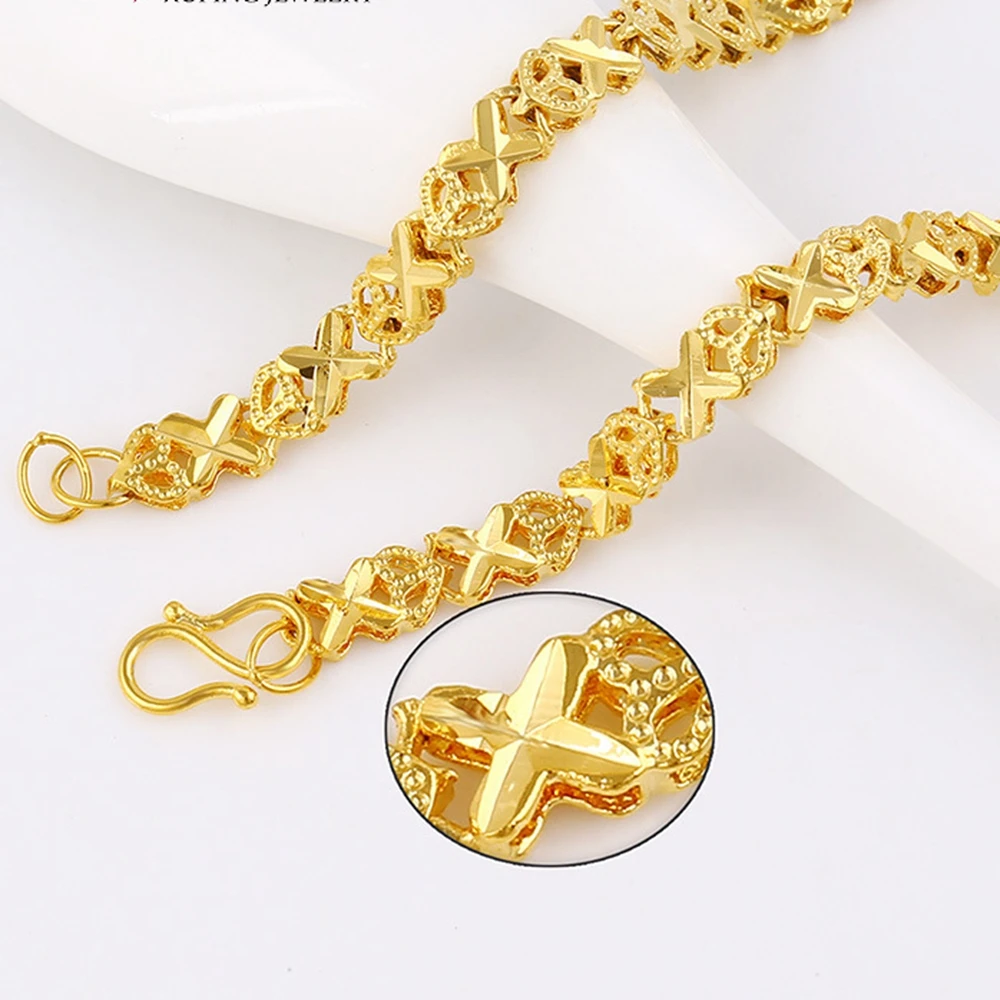 Милый браслет с 4 листиками и желтым золотом для маленького запястья|bracelets for|bracelets