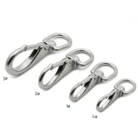 2pcs m4 multi purpose silver swivel eye spring snap hook quick hook chain pet leashes carabiner stainless steel hiking camping