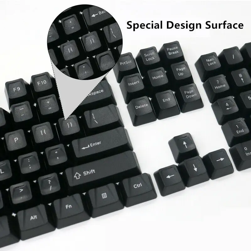 104 клавиш изогнутый край Keycap черный лазер игровые колпачки для Cherry MX механическая