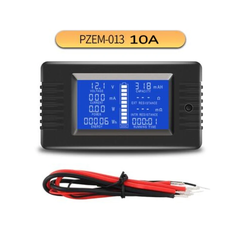 PZEM013 10A Цифровой DC 0-200 в 300A тестер напряжения тока для автомобильных аккумуляторов сопротивление емкости Измеритель напряжения 12 в 24 в 48 в 96 в - Цвет: PZEM013 10A